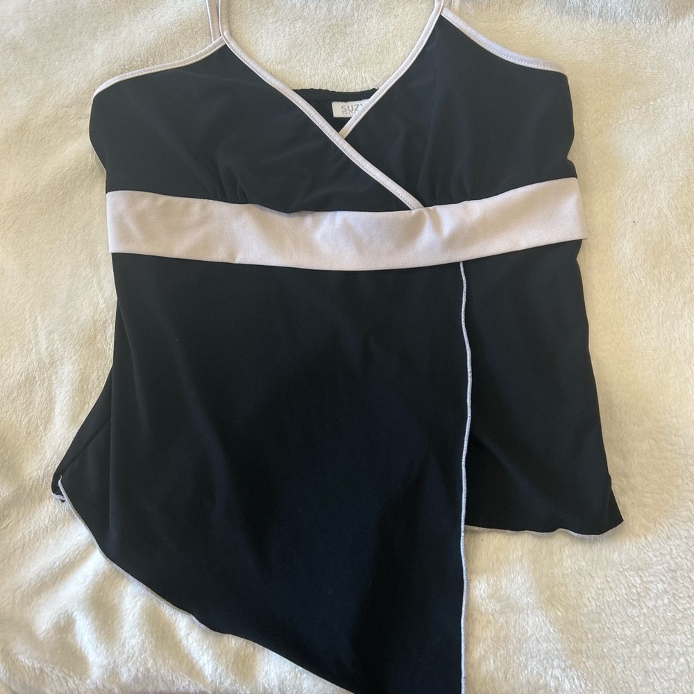 black and white asymmetrical tank top!